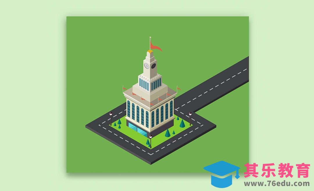 PS-2.5D建筑插画绘制[虎课网绘画插画视频教程][ipad商业插画MP4教程全集 ]-第1张图片-我要自学网