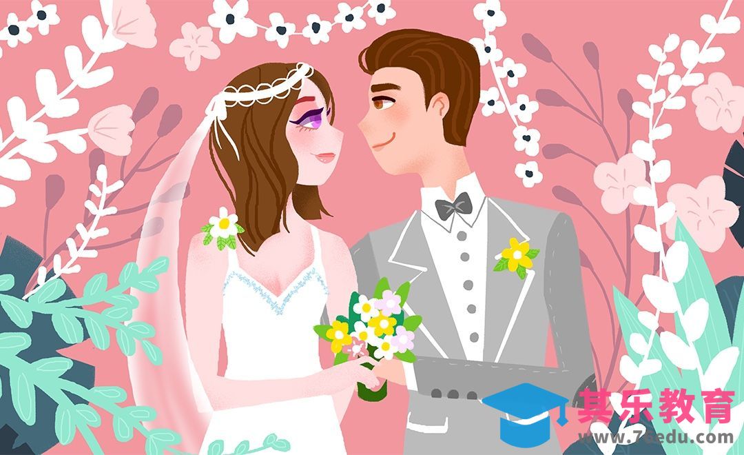 PS- 板绘插画-浪漫爱情小清新插画[虎课网绘画插画视频教程][ipad商业插画MP4教程全集 ]-第1张图片-我要自学网