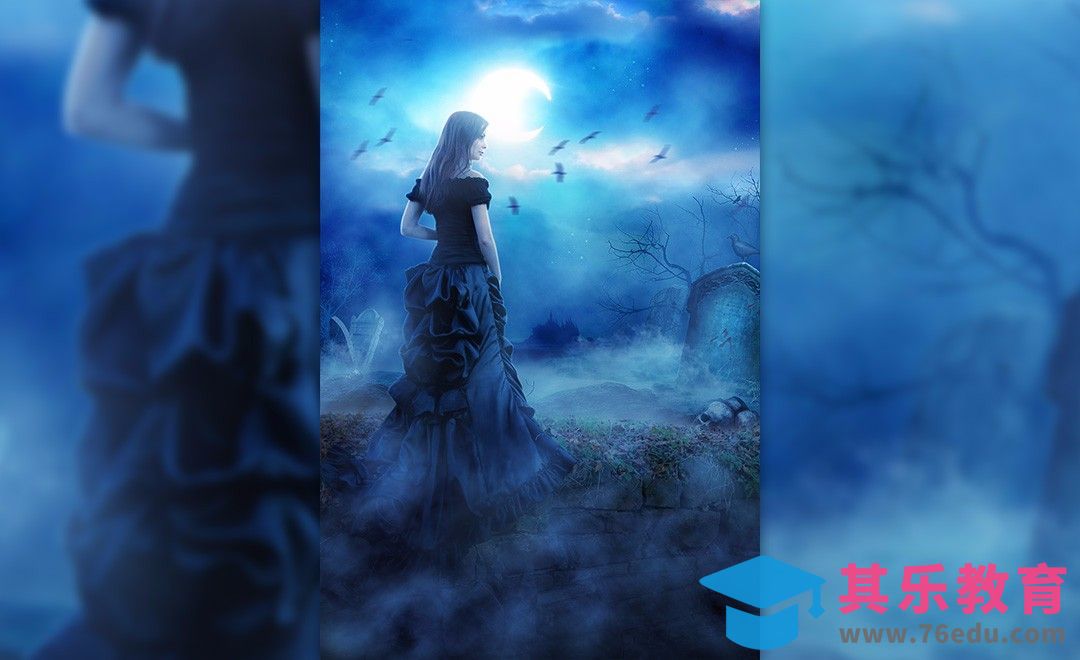 PS-蓝色梦境特效合成[虎课网平面设计视频教程][图片排版配色MP4高清全集 ]-第1张图片-我要自学网