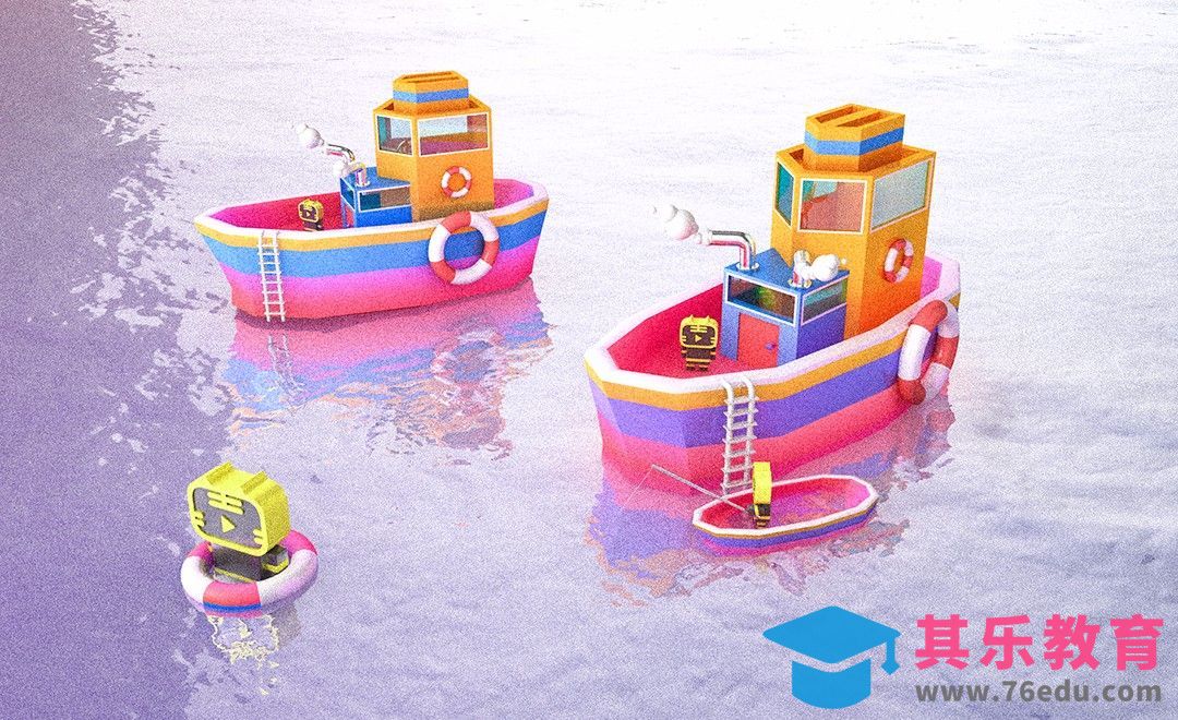 C4D-彩色趣味小船制作[虎课网C4D设计视频教程][产品数码建模MP4教程全集 ]-第1张图片-我要自学网