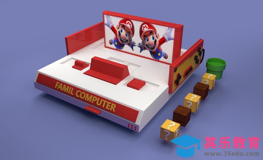 C4D- 任天堂游戏机制作[虎课网C4D设计视频教程][产品数码建模MP4教程全集 ]-第1张图片-我要自学网