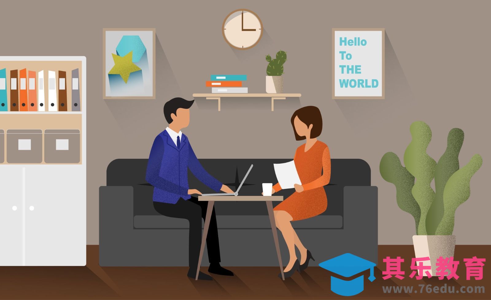 PS+AI-商务办公场景人物插画[虎课网绘画插画视频教程][ipad商业插画MP4教程全集 ]-第1张图片-我要自学网