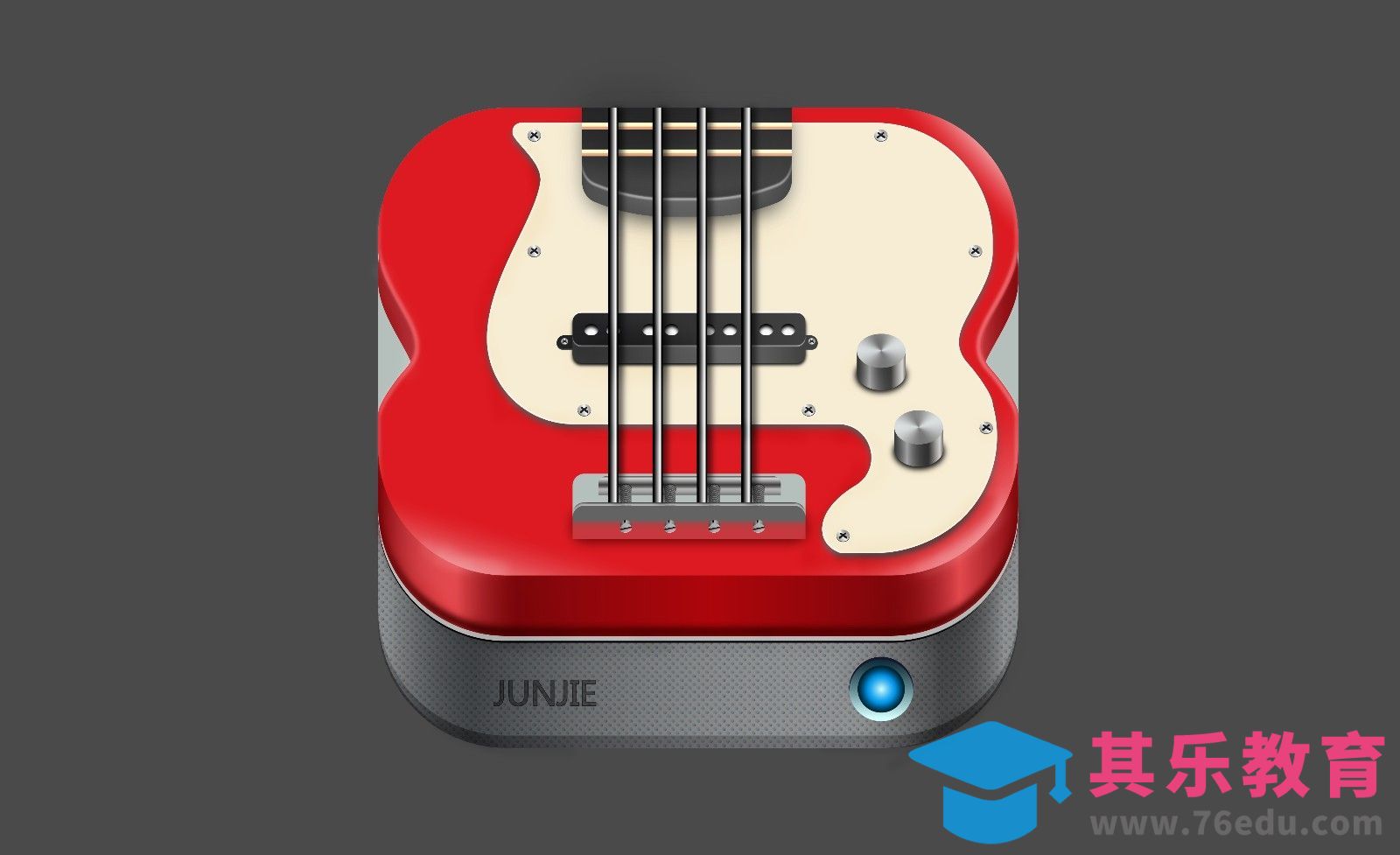 AI-金属质感电吉他图标[虎课网UI设计视频教程][UI设计教程全集MP4 ]-第1张图片-我要自学网