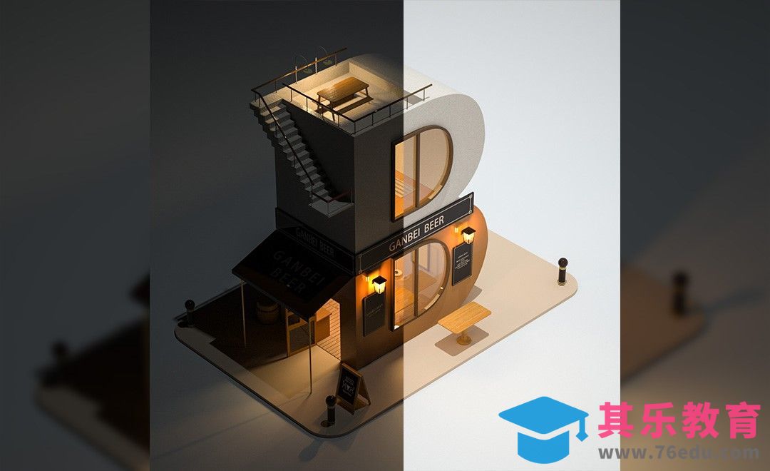 C4D-建模渲染-创意字体建模和场景渲染（上）[虎课网C4D设计视频教程][产品数码建模MP4教程全集 ]-第1张图片-我要自学网