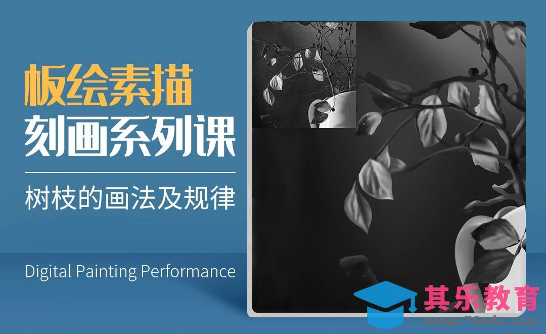 树枝的画法以及规律的掌握-数字艺术与传统素描的结合[虎课网绘画插画视频教程][ipad商业插画MP4教程全集 ]-第1张图片-我要自学网