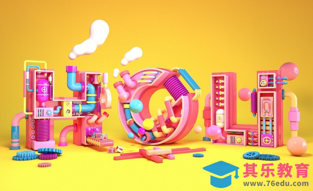 C4D-HOU趣味机械立体字（上集）[虎课网C4D设计视频教程][产品数码建模MP4教程全集 ]-第1张图片-我要自学网