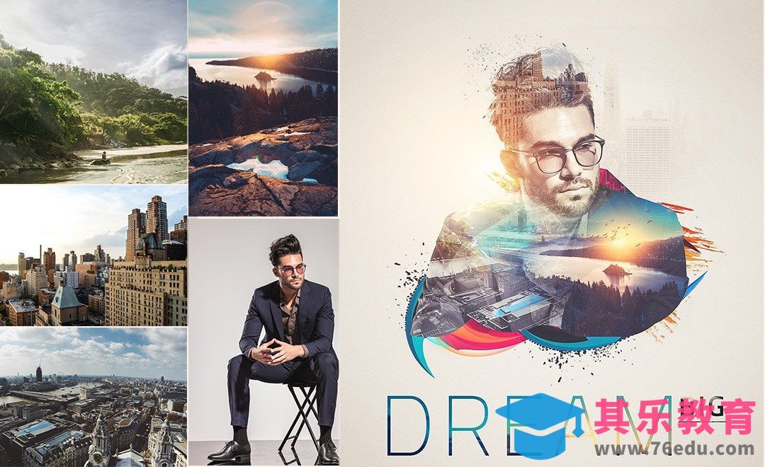 PS-双重曝光创意抽象人物海报[虎课网最新视频教程][免费高清MP4教程全集 ]-第1张图片-我要自学网