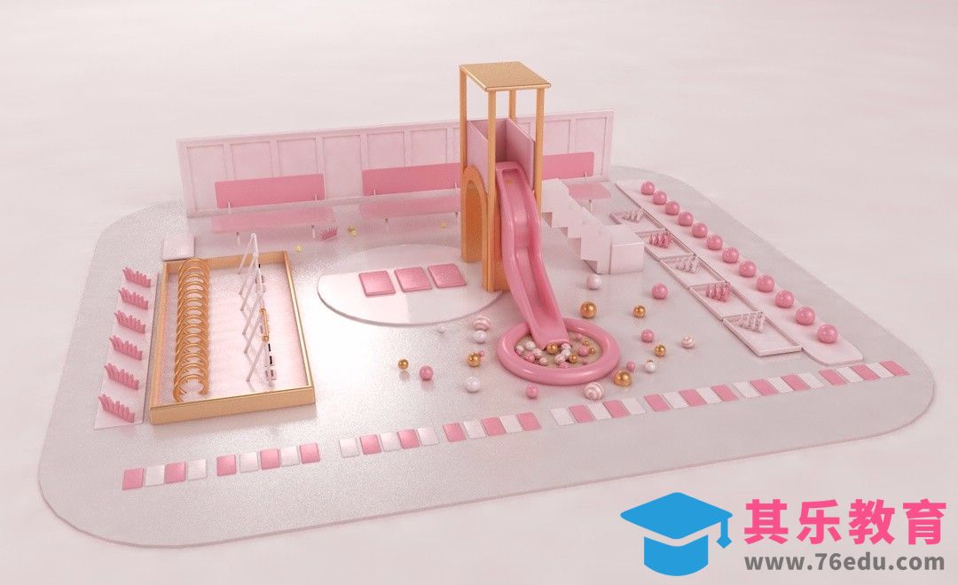 C4D-少女粉色系公园场景搭建[虎课网C4D设计视频教程][产品数码建模MP4教程全集 ]-第1张图片-我要自学网