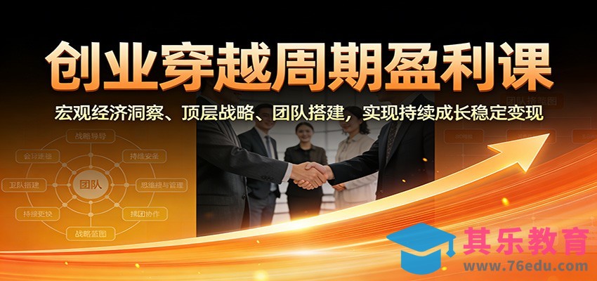 创业穿越周期盈利课：宏观经济洞察、顶层战略、团队搭建，实现持续成长稳定变现-第1张图片-我要自学网