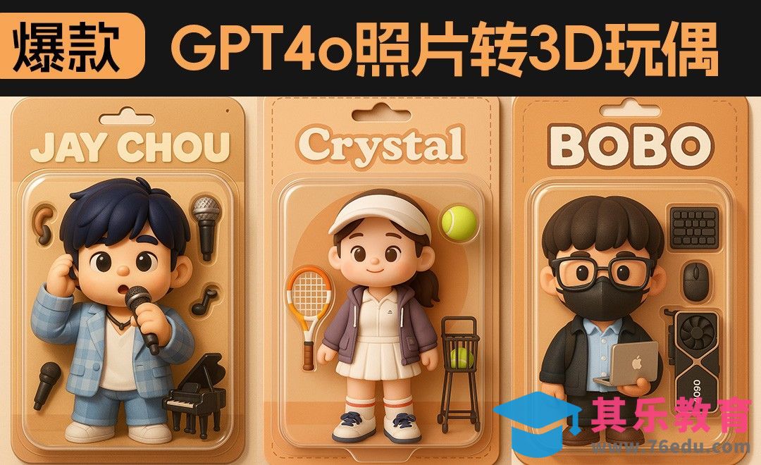 真人照片+GPT4o，一键生成逼真3D玩偶效果[虎课网AICG人工智能视频教程][MP4高清全集 ]-第1张图片-我要自学网