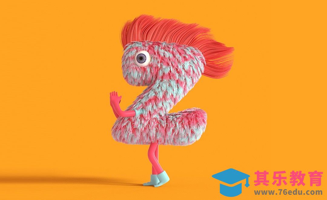 C4D+OC-创意字母毛绒小人“Z”[虎课网C4D设计视频教程][产品数码建模MP4教程全集 ]-第1张图片-我要自学网