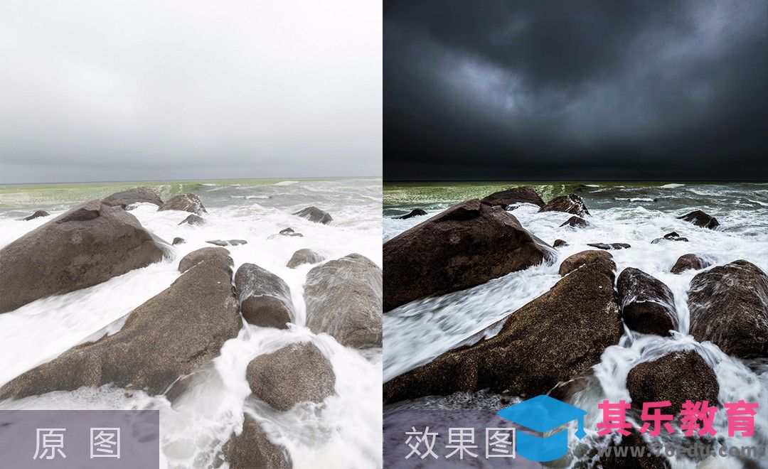 PS+LR-暴雨前夕浅海岩石后期[虎课网手机摄影入门视频教程][MP4产品摄影教程全集 ]-第1张图片-我要自学网