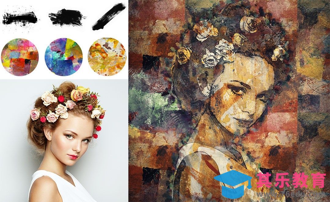 PS-自定义色彩笔刷油画人像合成[虎课网最新视频教程][免费高清MP4教程全集 ]-第1张图片-我要自学网