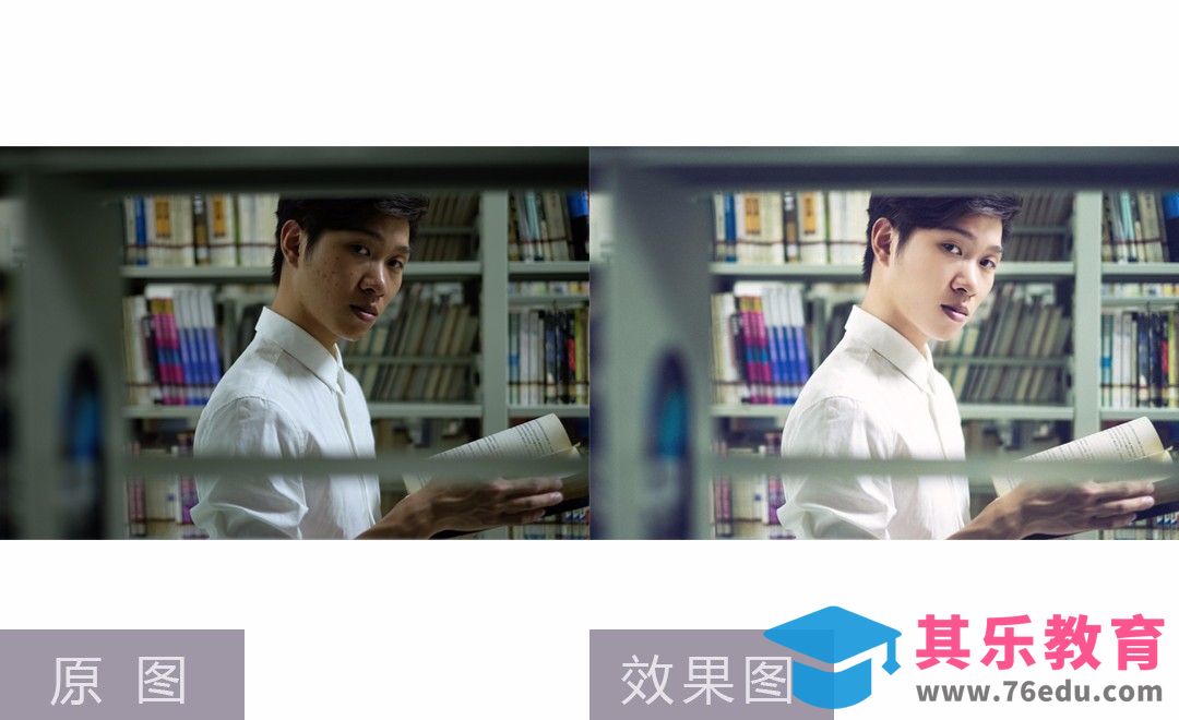 PS-室内人像调色校正 图书馆美少年[虎课网手机摄影入门视频教程][MP4产品摄影教程全集 ]-第1张图片-我要自学网