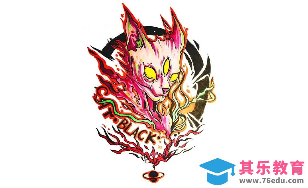 马克笔-无毛猫涂鸦风格创意手绘插图[虎课网绘画插画视频教程][ipad商业插画MP4教程全集 ]-第1张图片-我要自学网
