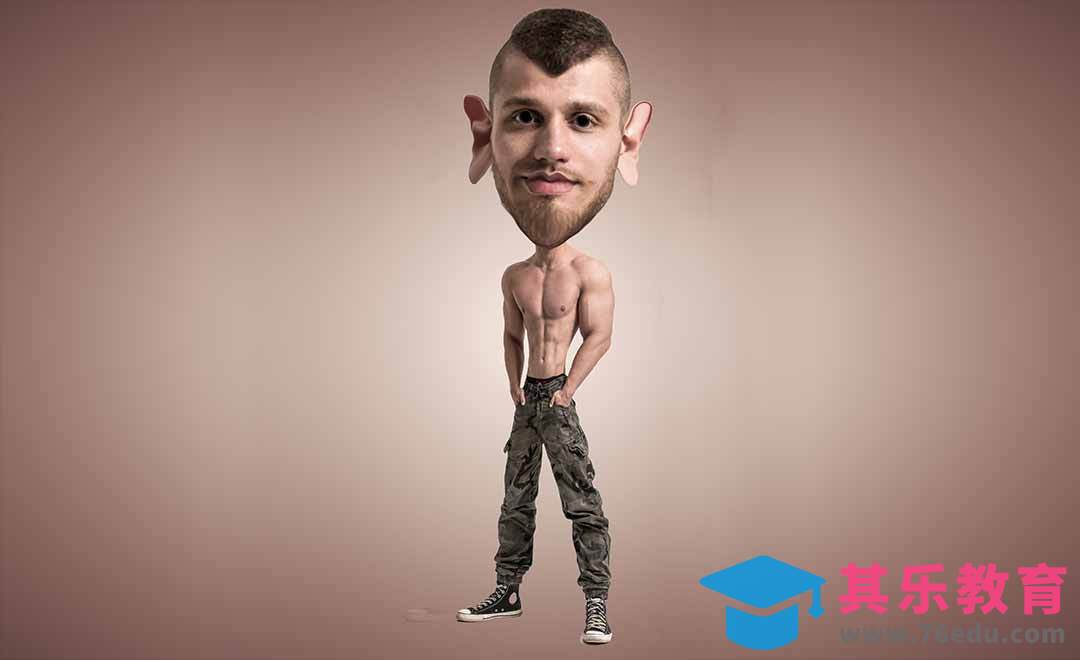 PS-2分钟制作夸张卡通效果创意合成[平面设计视频教程][海报设计MP4高清全集 ]-第1张图片-我要自学网