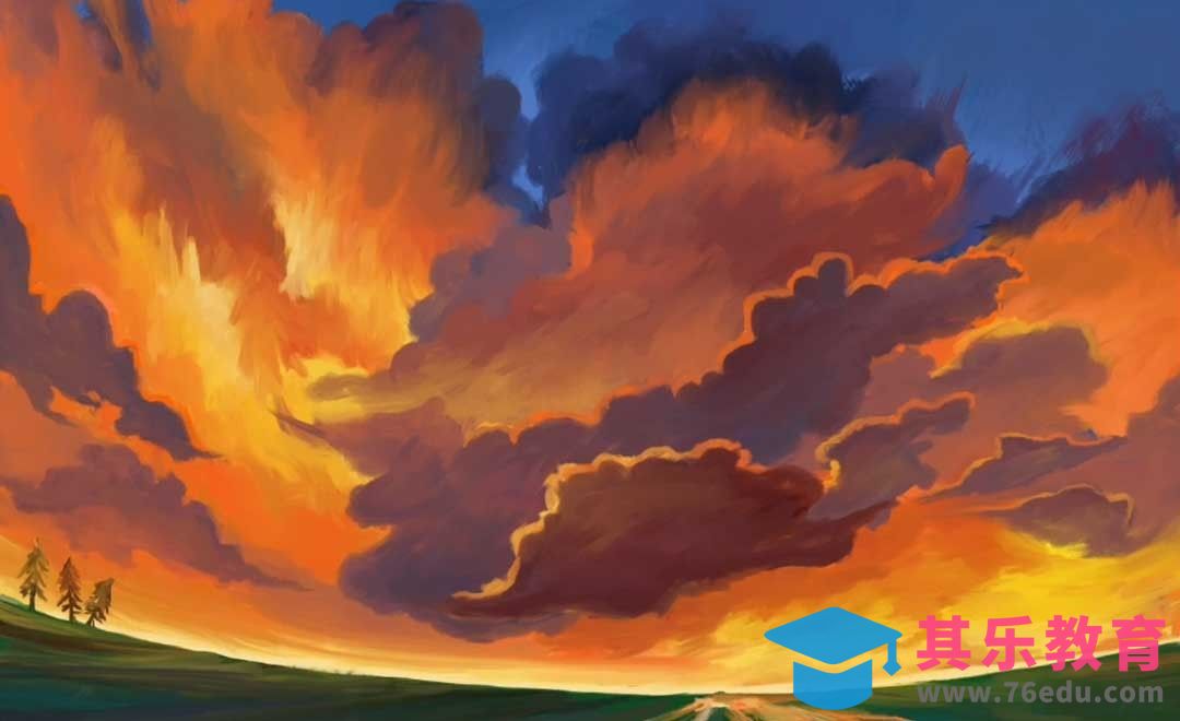 PS-板绘-唯美风格场景-黄昏[虎课网绘画插画视频教程][ipad商业插画MP4教程全集 ]-第1张图片-我要自学网