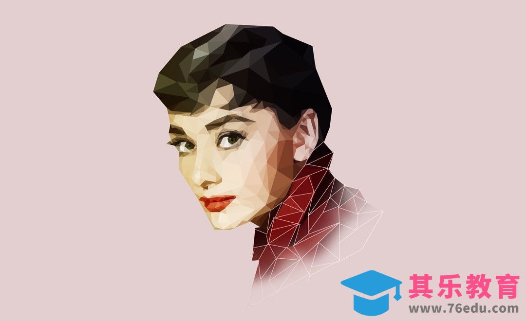 PS-鼠绘-赫本low poly效果制作[虎课网绘画插画视频教程][ipad商业插画MP4教程全集 ]-第1张图片-我要自学网