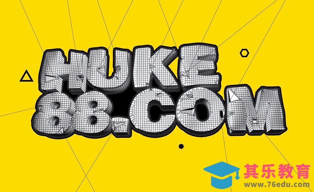 C4D+PS-黑白网线漫画风立体字建模与渲染[虎课网C4D设计视频教程][产品数码建模MP4教程全集 ]-第1张图片-我要自学网