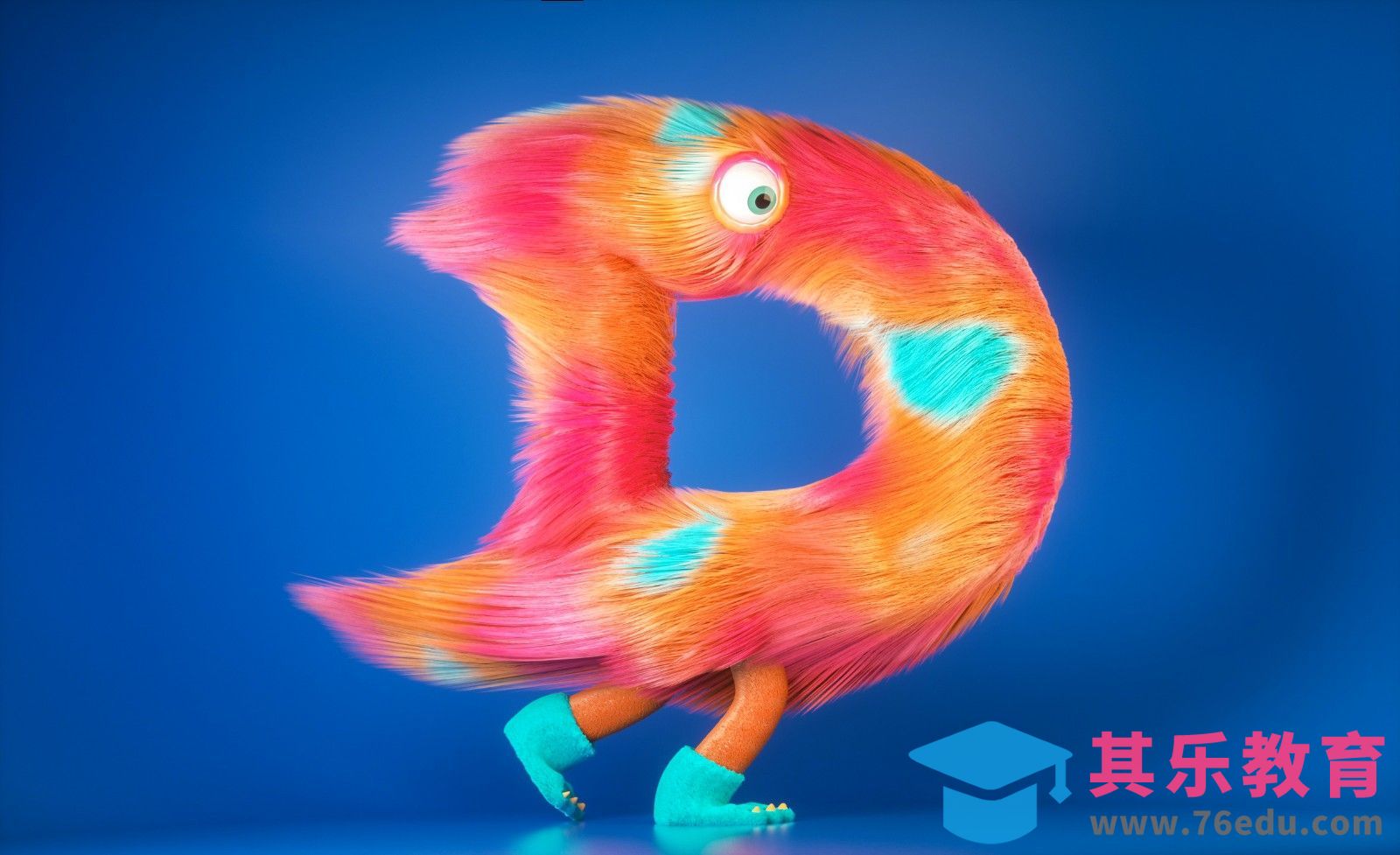 C4D-毛发字（上）[虎课网C4D设计视频教程][产品数码建模MP4教程全集 ]-第1张图片-我要自学网