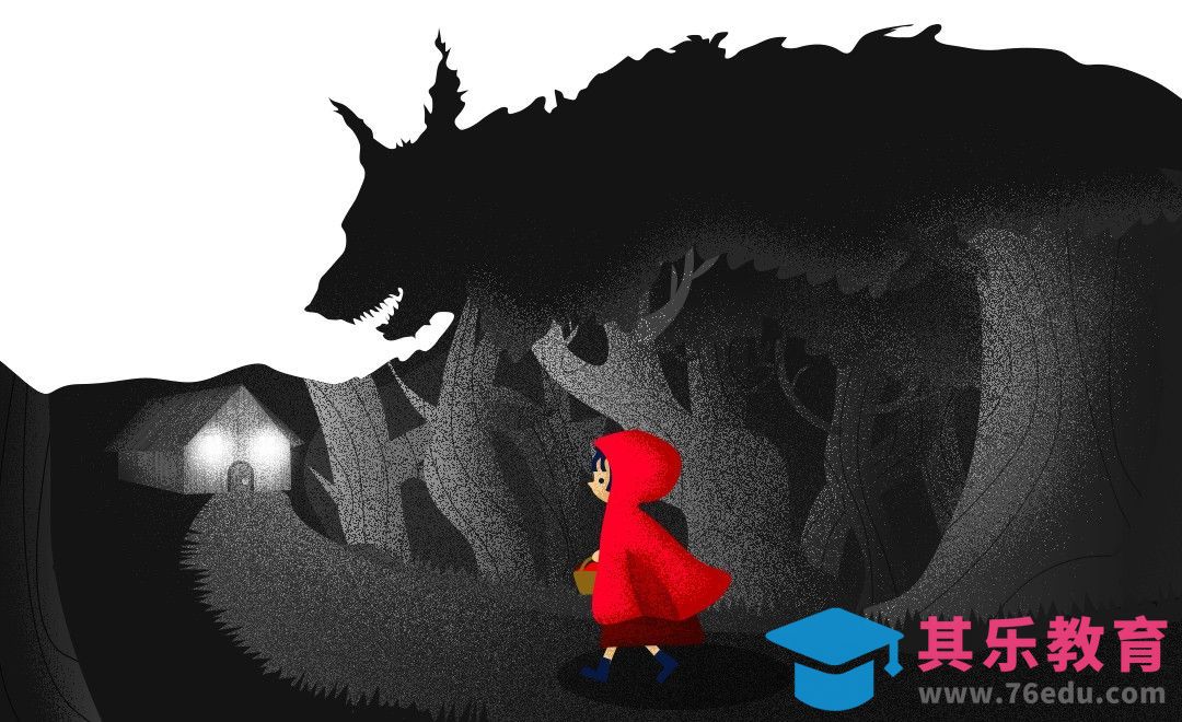 PS-扁平肌理暗黑小红帽童话插画[虎课网绘画插画视频教程][ipad商业插画MP4教程全集 ]-第1张图片-我要自学网
