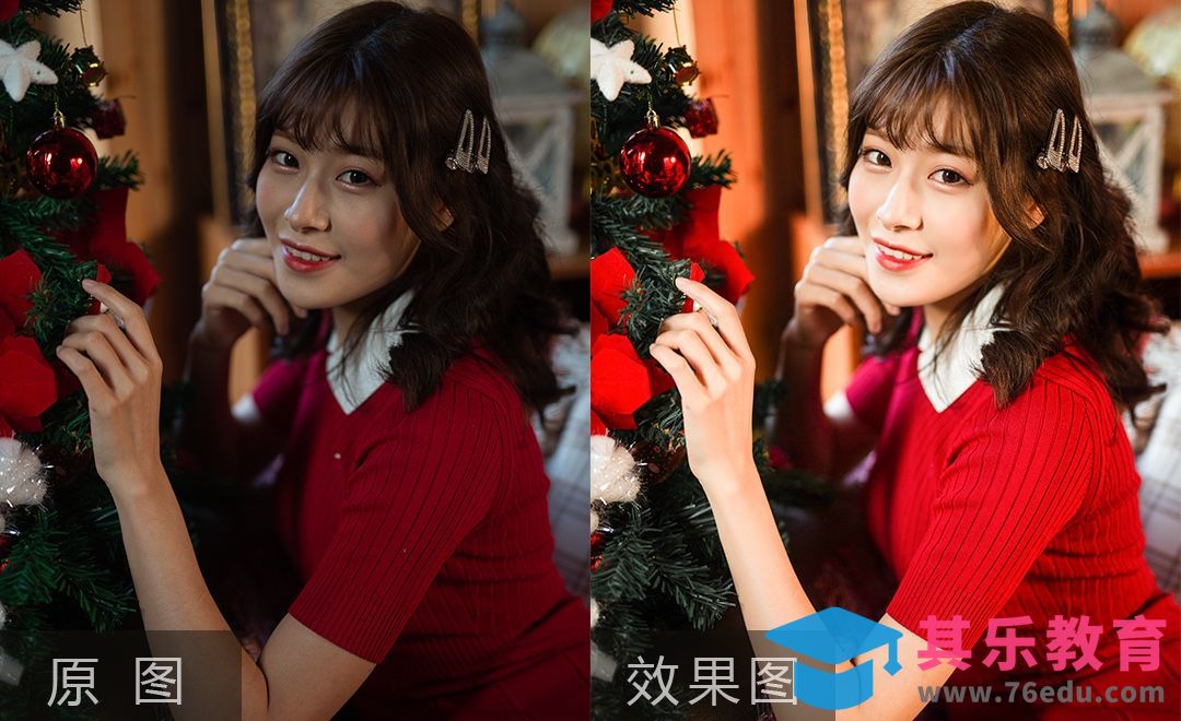 PS-圣诞小红裙人像摄影后期[虎课网手机摄影入门视频教程][MP4产品摄影教程全集 ]-第1张图片-我要自学网