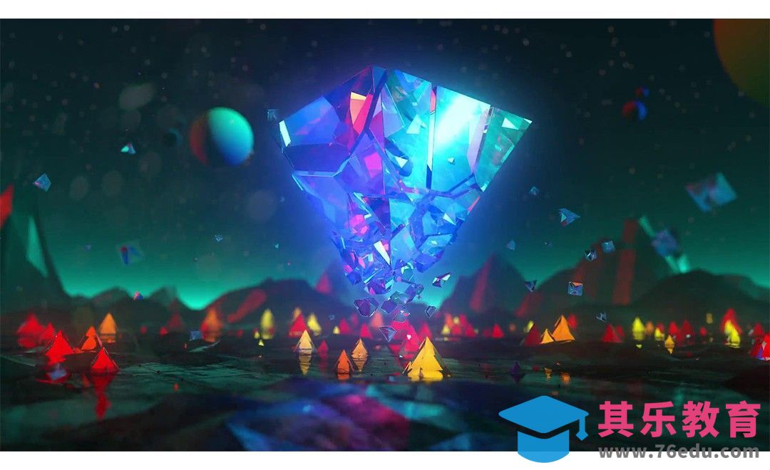 C4D-悬浮的裂变三角炫彩场景[虎课网最新视频教程][免费高清MP4教程全集 ]-第1张图片-我要自学网