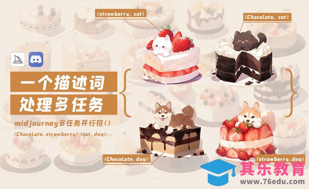 Midjourney-同一个描述词 处理多个任务[虎课网AICG人工智能视频教程][MP4高清全集 ]-第1张图片-我要自学网
