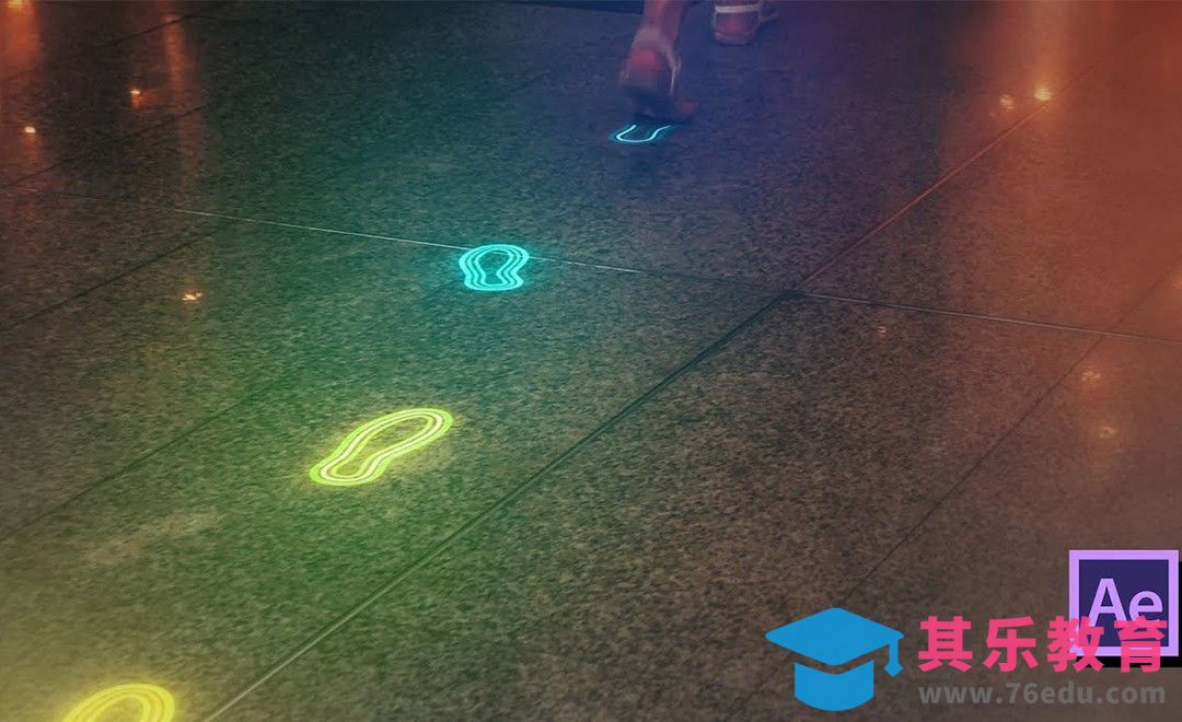 AE-抖音爆款霓虹发光脚印效果[虎课网最新视频教程][免费高清MP4教程全集 ]-第1张图片-我要自学网