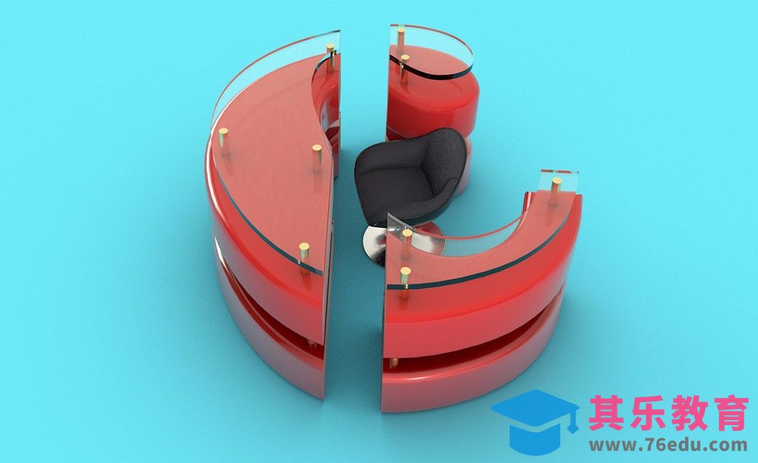 C4D-字母C形吧台建模及渲染[虎课网C4D设计视频教程][产品数码建模MP4教程全集 ]-第1张图片-我要自学网