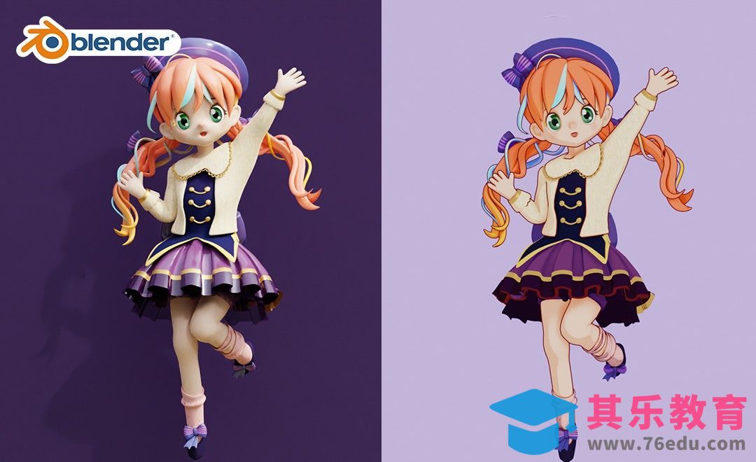 Blender-人物角色三渲二渲染练习[虎课网Blender视频教程][Blender建模教程MP4教程全集 ]-第1张图片-我要自学网