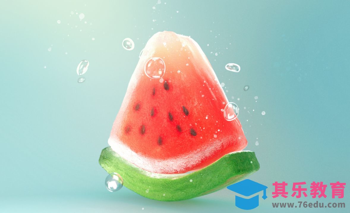 C4D+阿诺德-大暑冰爽夏日西瓜建模[虎课网C4D设计视频教程][产品数码建模MP4教程全集 ]-第1张图片-我要自学网