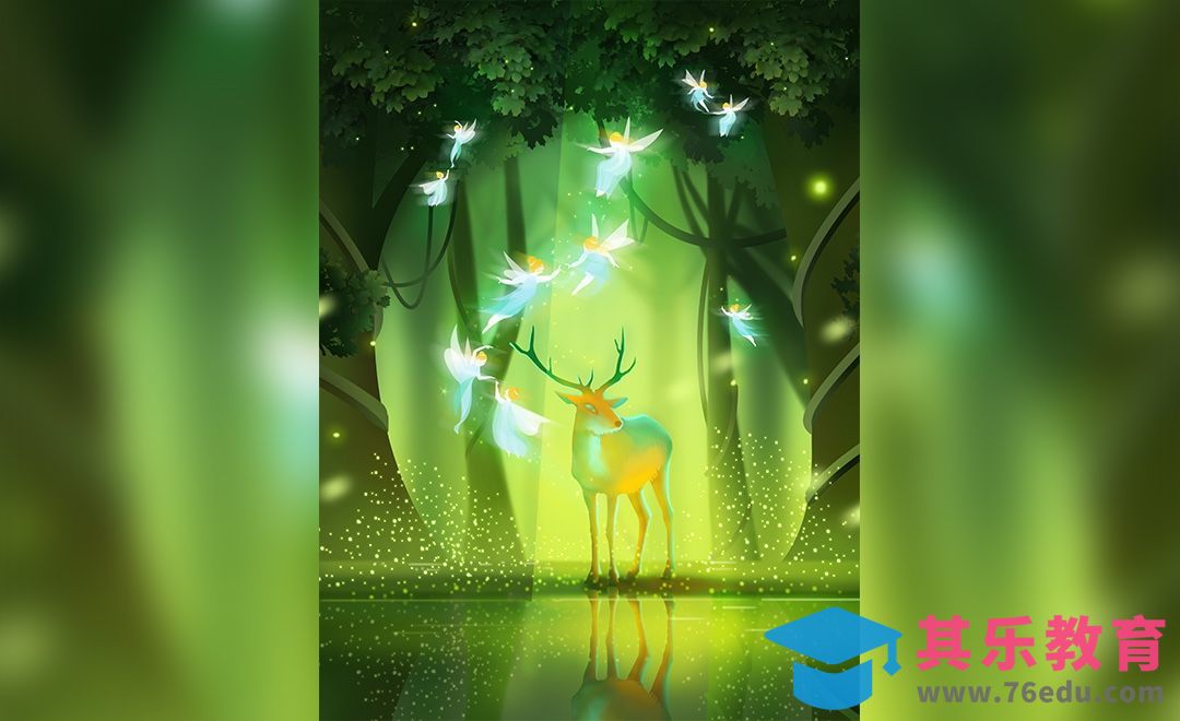 PS- 板绘插画-萤灵之光森林插画[虎课网绘画插画视频教程][ipad商业插画MP4教程全集 ]-第1张图片-我要自学网