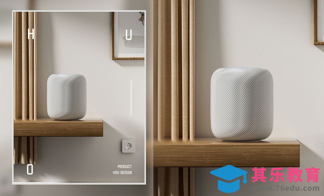 C4D+OC-智能音响简约室内风格场景渲染[虎课网C4D设计视频教程][产品数码建模MP4教程全集 ]-第1张图片-我要自学网