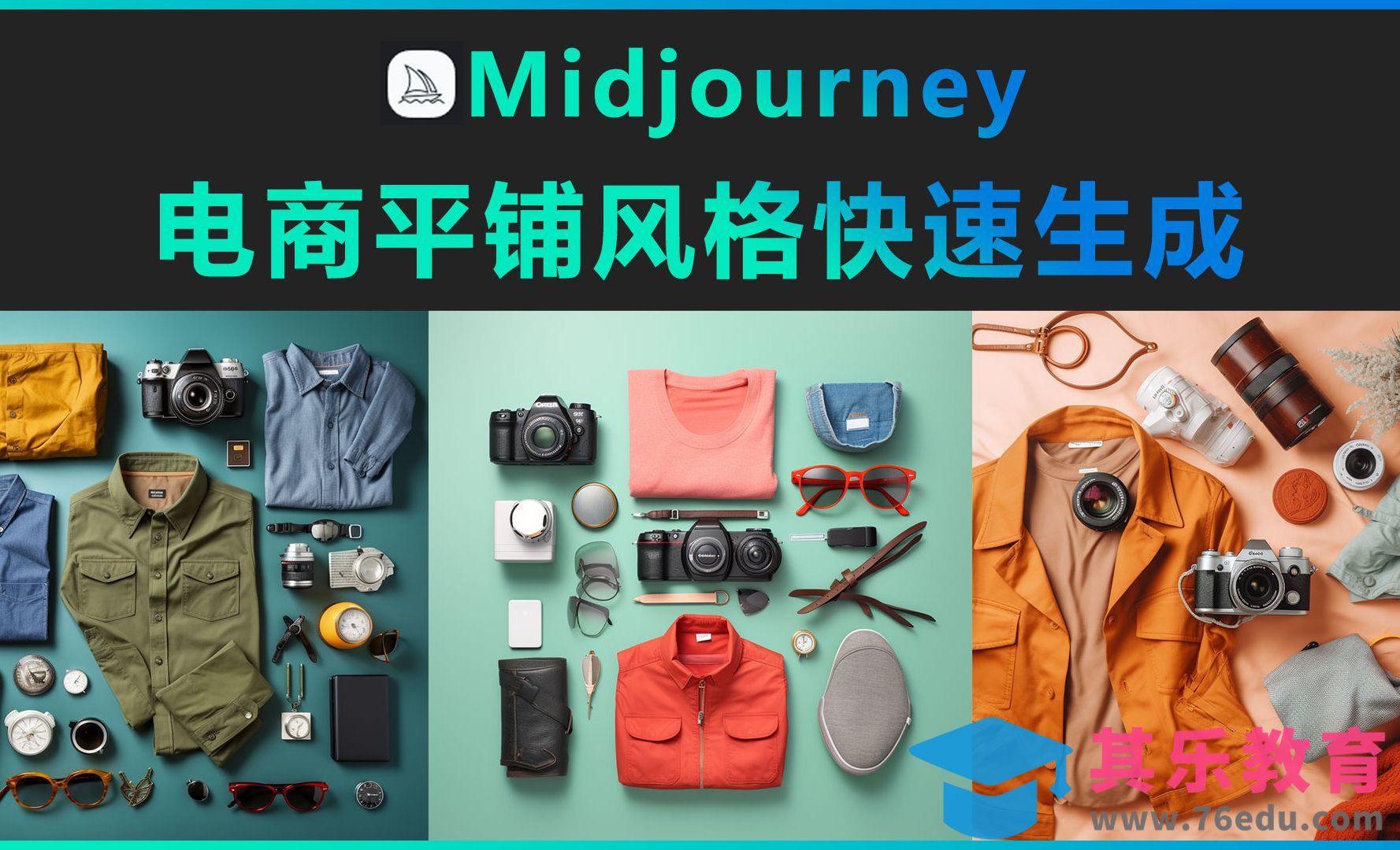 Midjourney-电商平铺风格快速生成[虎课网AICG人工智能视频教程][MP4高清全集 ]-第1张图片-我要自学网