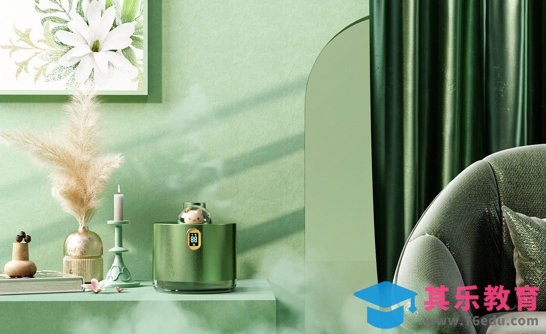 C4D-加湿器室内场景渲染[虎课网C4D设计视频教程][产品数码建模MP4教程全集 ]-第1张图片-我要自学网