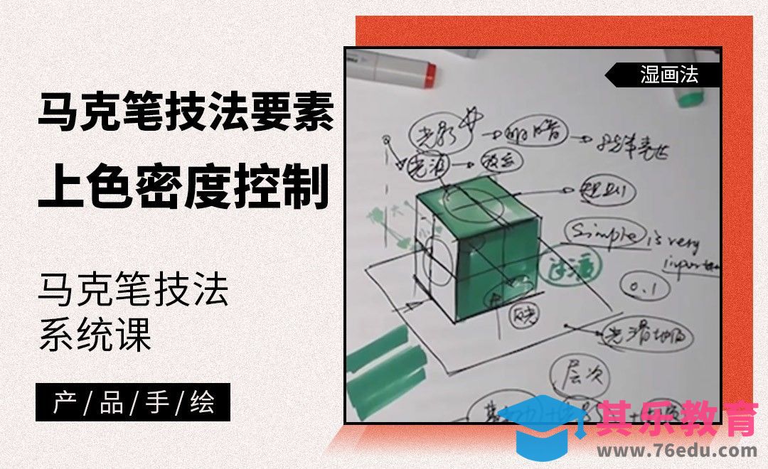 马克笔手绘-马克笔技法训练的三大核心要素-上色密度控制[虎课网最新视频教程][免费高清MP4教程全集 ]-第1张图片-我要自学网