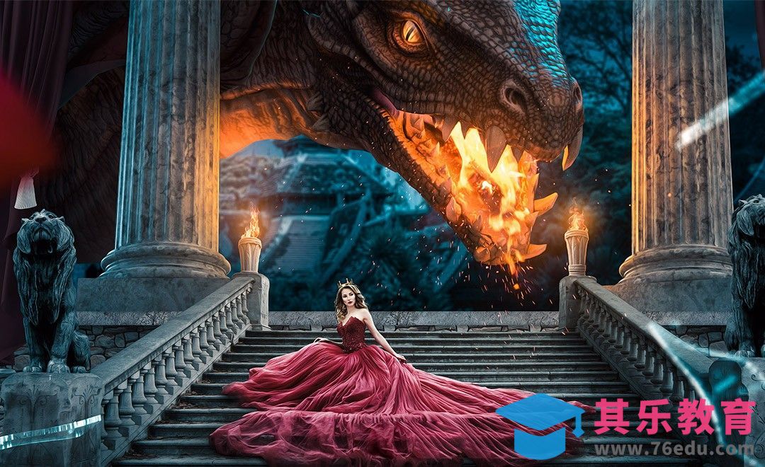 PS-美女与恶龙主题高级合成[虎课网最新视频教程][免费高清MP4教程全集 ]-第1张图片-我要自学网