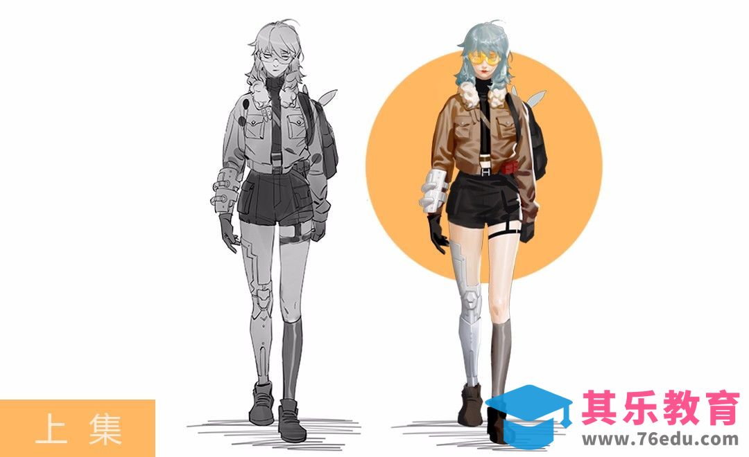 SAI-板绘机械少女-线稿[虎课网绘画插画视频教程][ipad商业插画MP4教程全集 ]-第1张图片-我要自学网