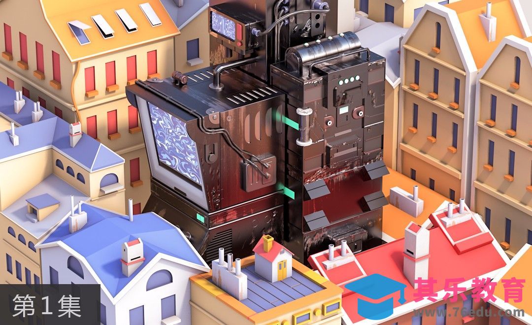 C4D-城市模型制作（1）[虎课网C4D设计视频教程][产品数码建模MP4教程全集 ]-第1张图片-我要自学网