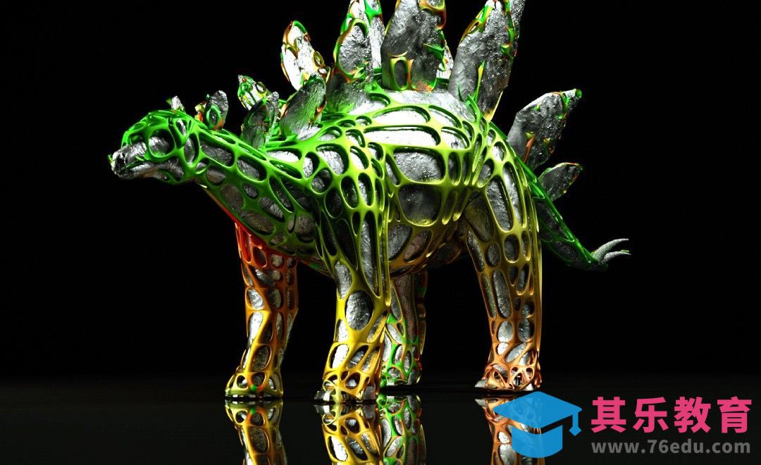 C4D+OC-酷炫镂空恐龙[虎课网C4D设计视频教程][产品数码建模MP4教程全集 ]-第1张图片-我要自学网