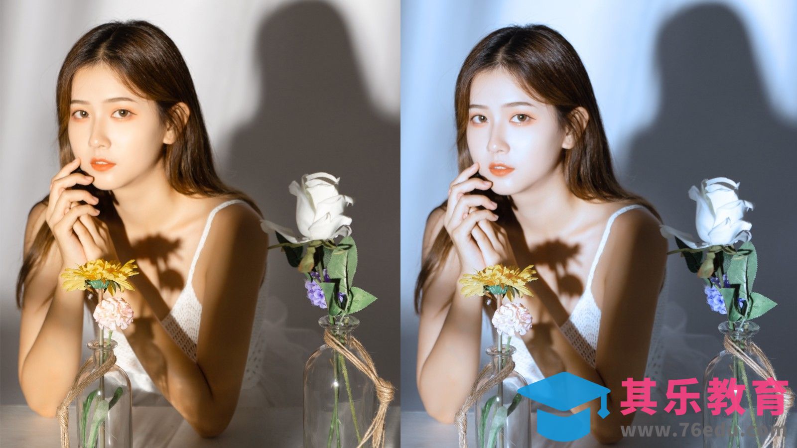 PS快速将阳光暖调照片改为月光冷调照片[虎课网手机摄影入门视频教程][MP4产品摄影教程全集 ]-第1张图片-我要自学网