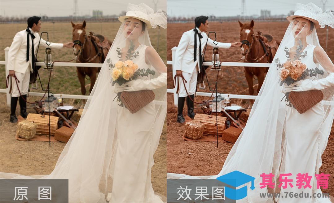 PS-暖调马场人像精修之还原白纱质感[虎课网手机摄影入门视频教程][MP4产品摄影教程全集 ]-第1张图片-我要自学网