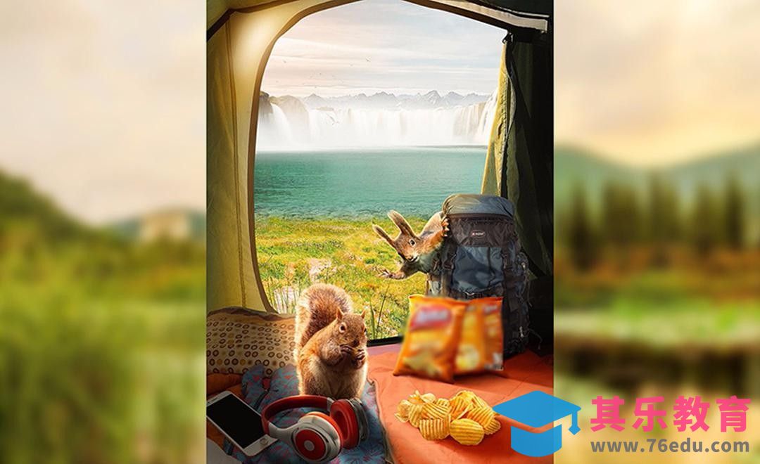 PS-零食广告-馋嘴松鼠[平面设计视频教程][海报设计MP4高清全集 ]-第1张图片-我要自学网