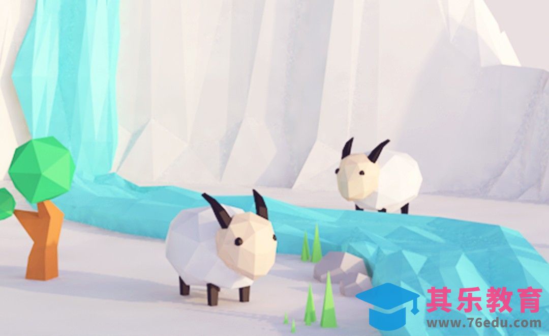 C4D-卡通羊群场景-LOWPOLY[虎课网C4D设计视频教程][产品数码建模MP4教程全集 ]-第1张图片-我要自学网