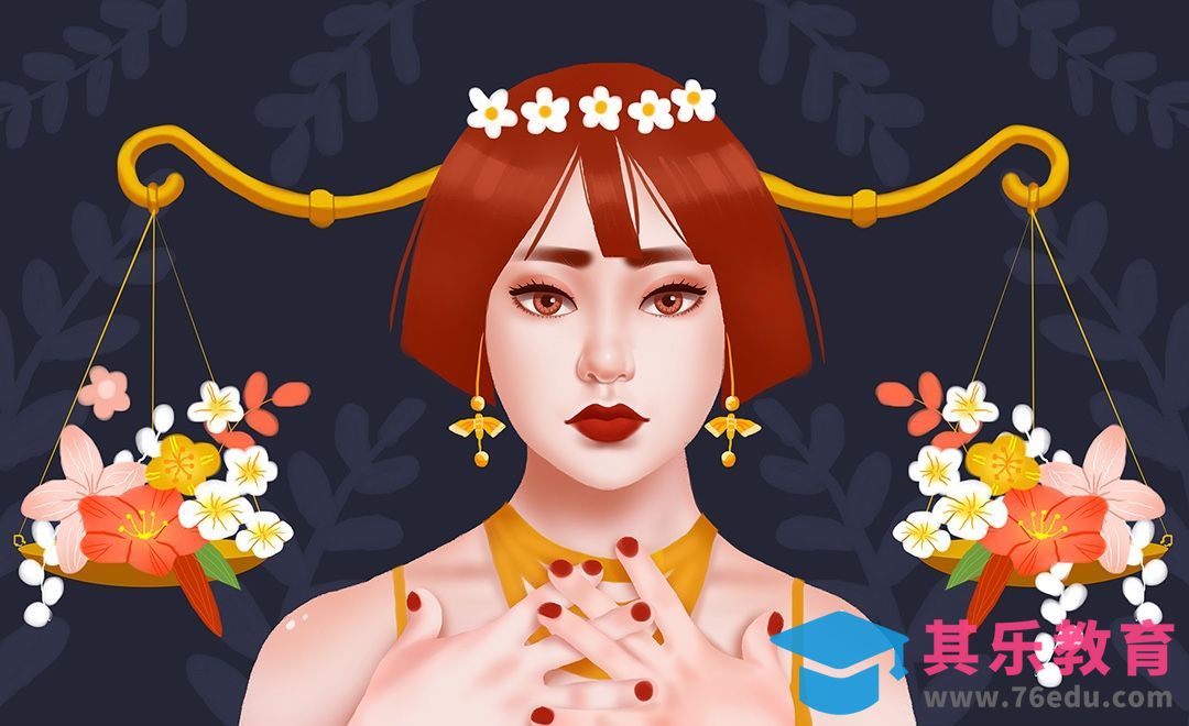 PS-板绘-写实风天秤座少女[虎课网绘画插画视频教程][ipad商业插画MP4教程全集 ]-第1张图片-我要自学网