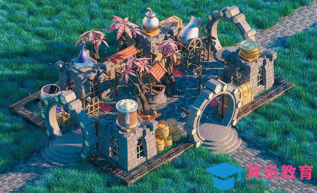 C4D+OC-中世纪小镇建模（上）[虎课网C4D设计视频教程][产品数码建模MP4教程全集 ]-第1张图片-我要自学网