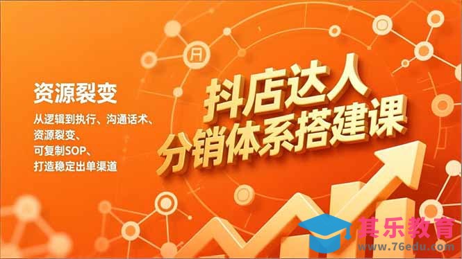 抖店达人分销体系搭建课，从逻辑到执行、沟通话术、资源裂变，可复制SOP，打造稳定出单渠道-第1张图片-我要自学网