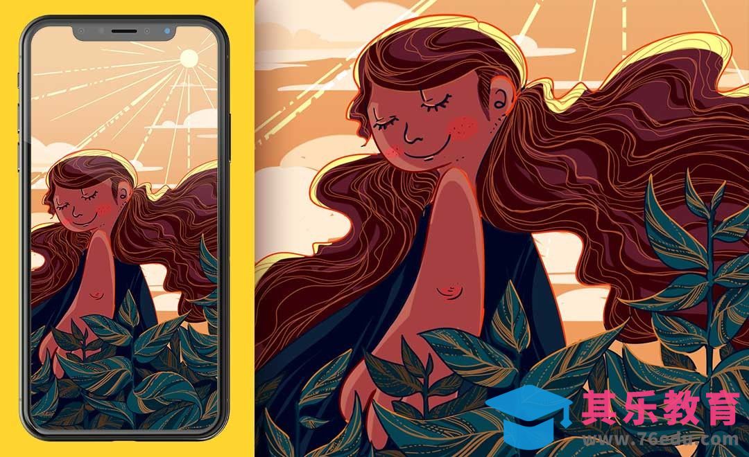 SAI2-板绘儿童插画-你在植物园里遇见的女孩子[虎课网绘画插画视频教程][ipad商业插画MP4教程全集 ]-第1张图片-我要自学网