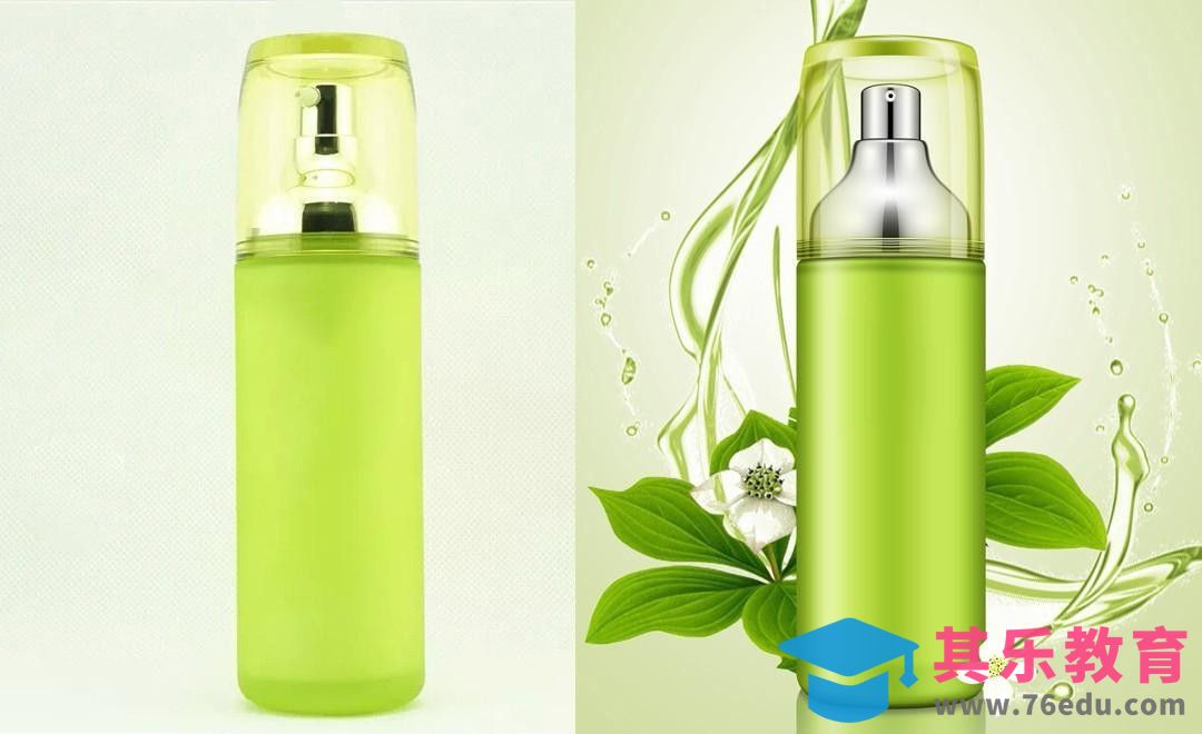 PS-绿色化妆品透明材质精修[虎课网电商产品精修视频教程][最新PS修图教程全集MP4 ]-第1张图片-我要自学网